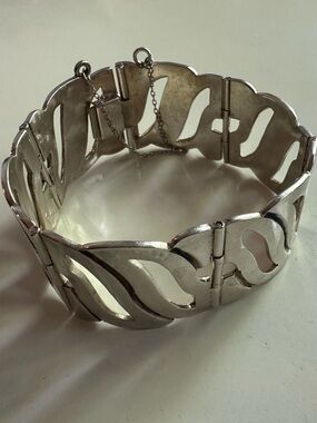Taxco Silver Cutout Link Bracelet - Silver